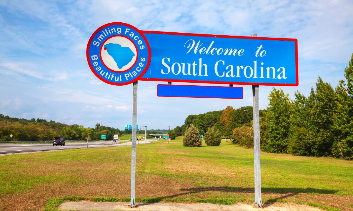 Welcome to South Carolina sign