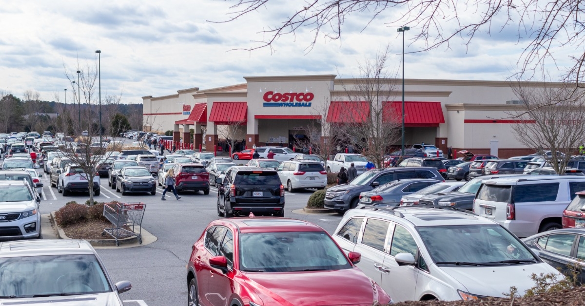 cars parked outside costco wholesale store