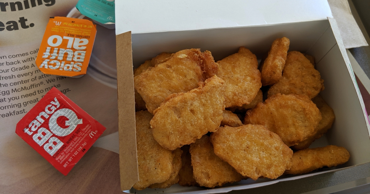 Chicken McNuggets on a tray