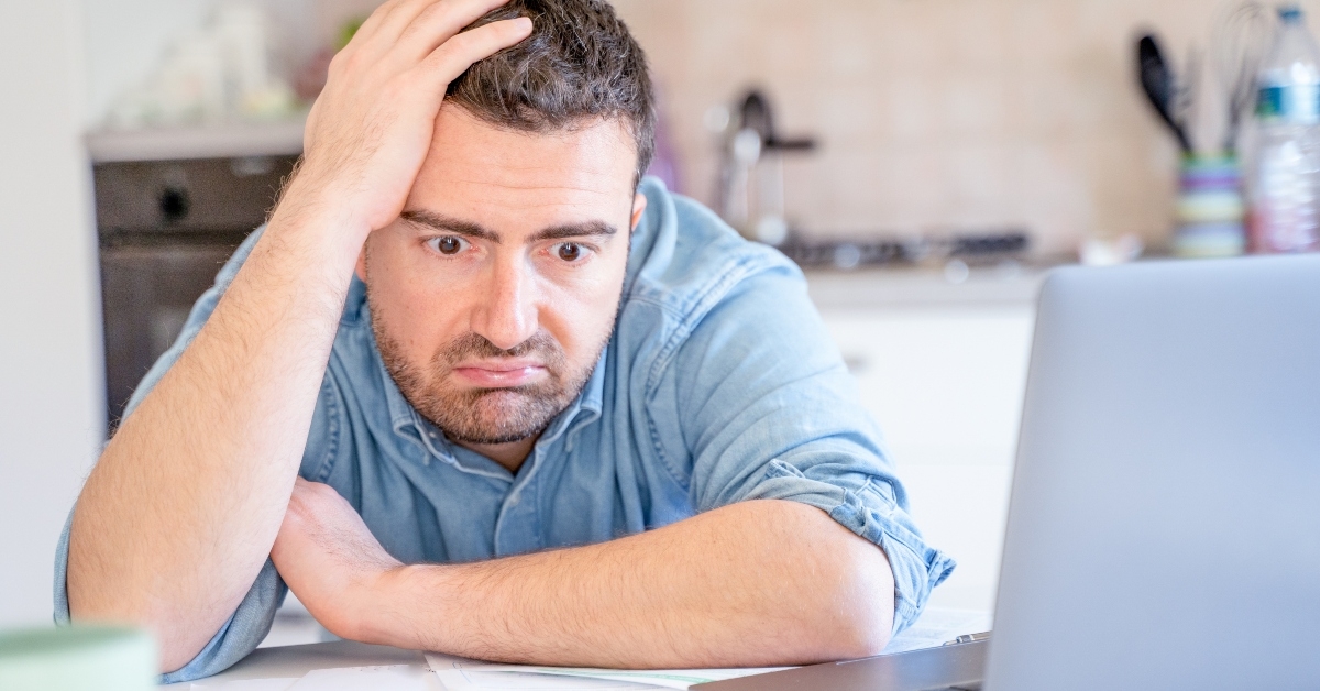 broke man worried about money problem