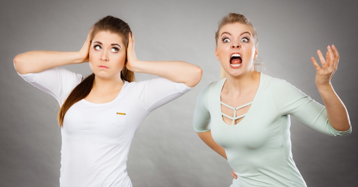 two women arguing and shouting