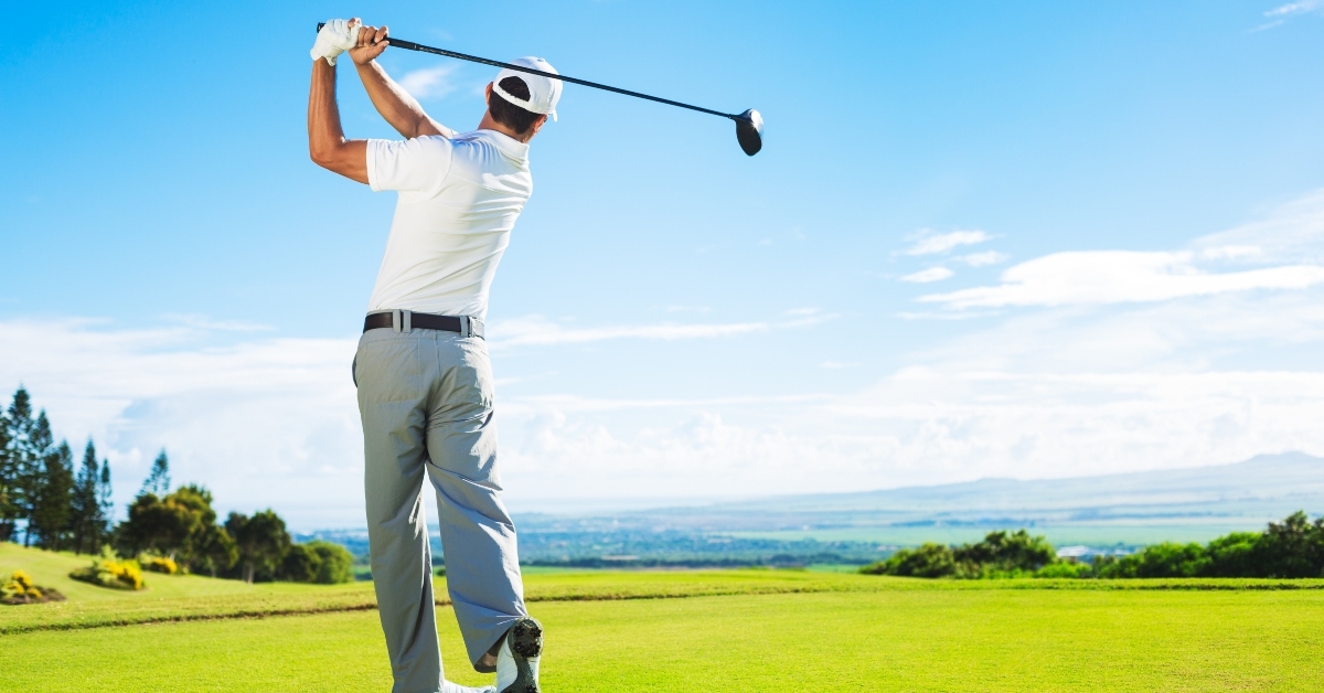 man playing golf