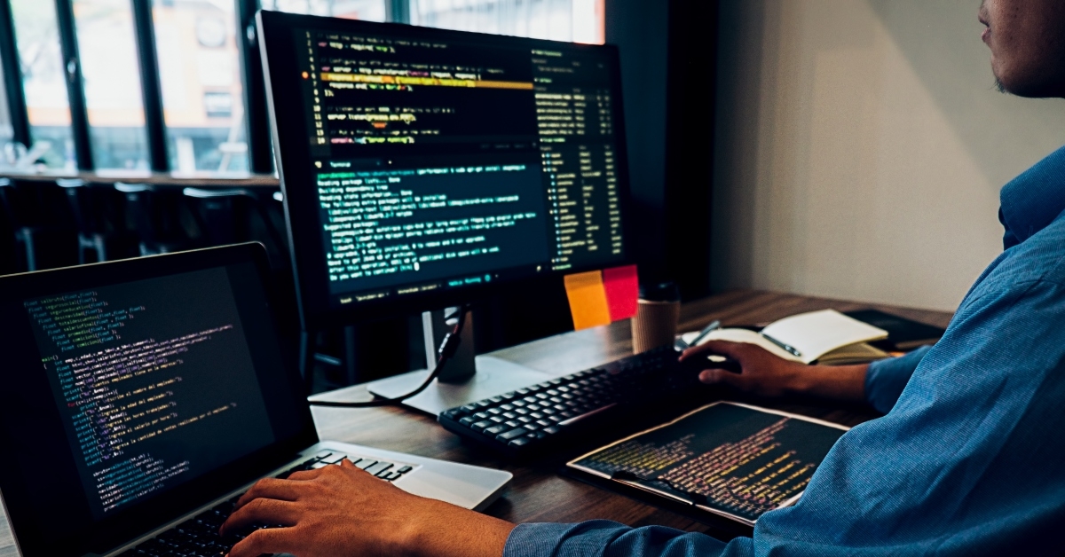 programmer working in a software development