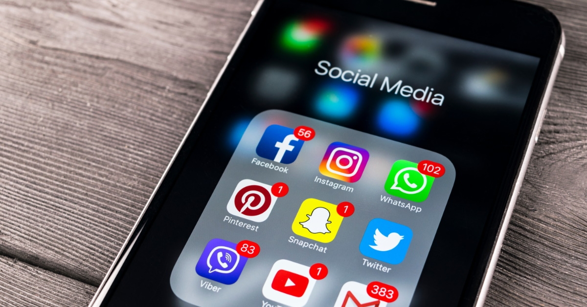 social media applications on smartphone