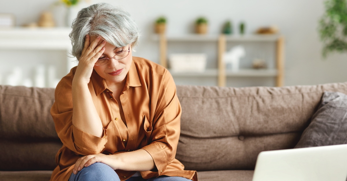 stressed senior woman