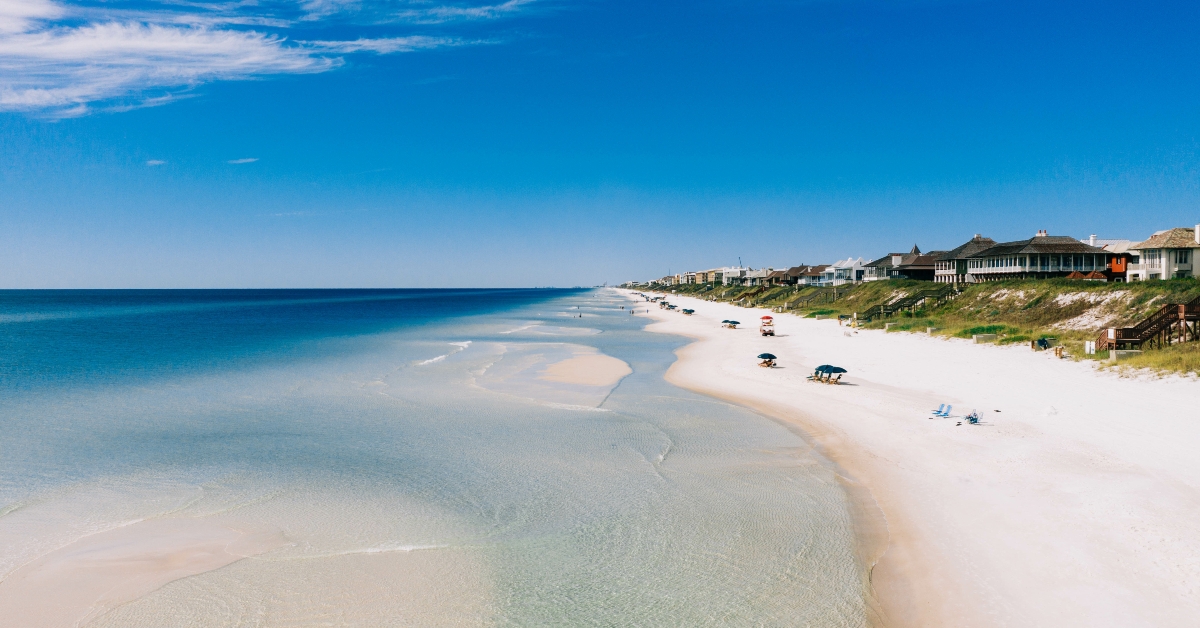 Rosemary beach on sunny summer day