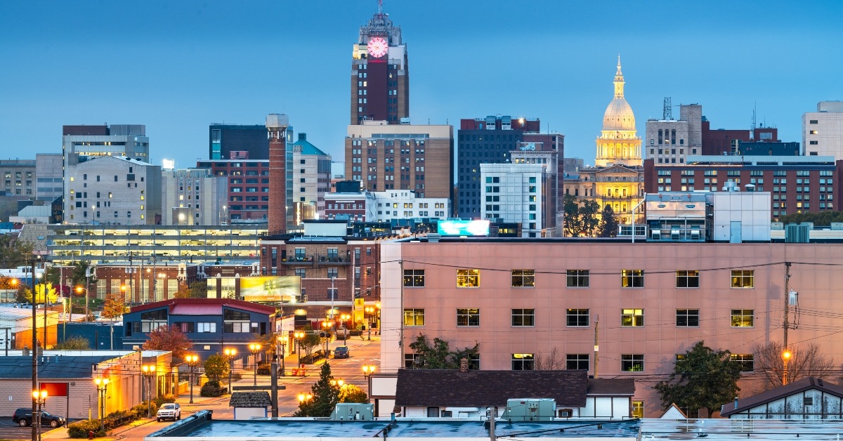 Lansing Michigan USA Downtown Skyline