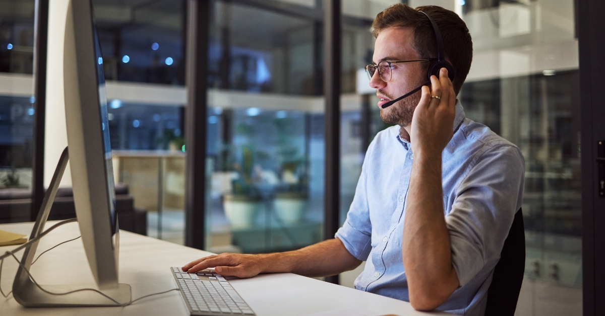 male call center representative