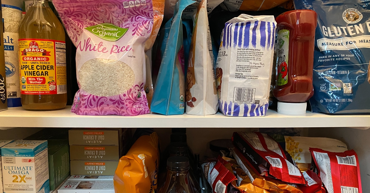 food items are stored in a residential pantry