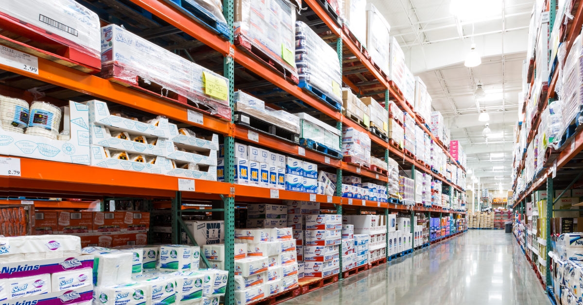tissue rolls at shelves for sale at delaware costco store