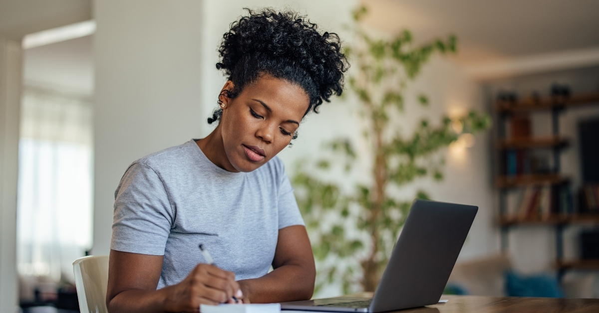 woman doing job hunting
