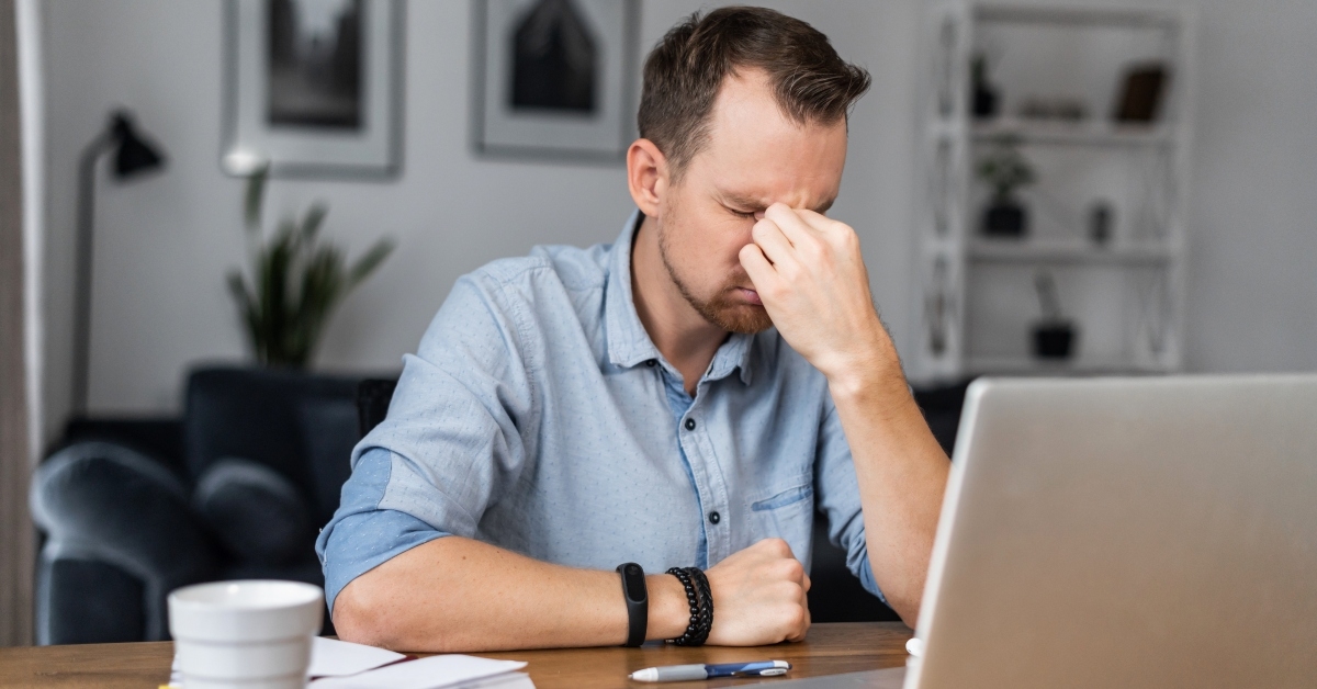 entrepreneur tired from work