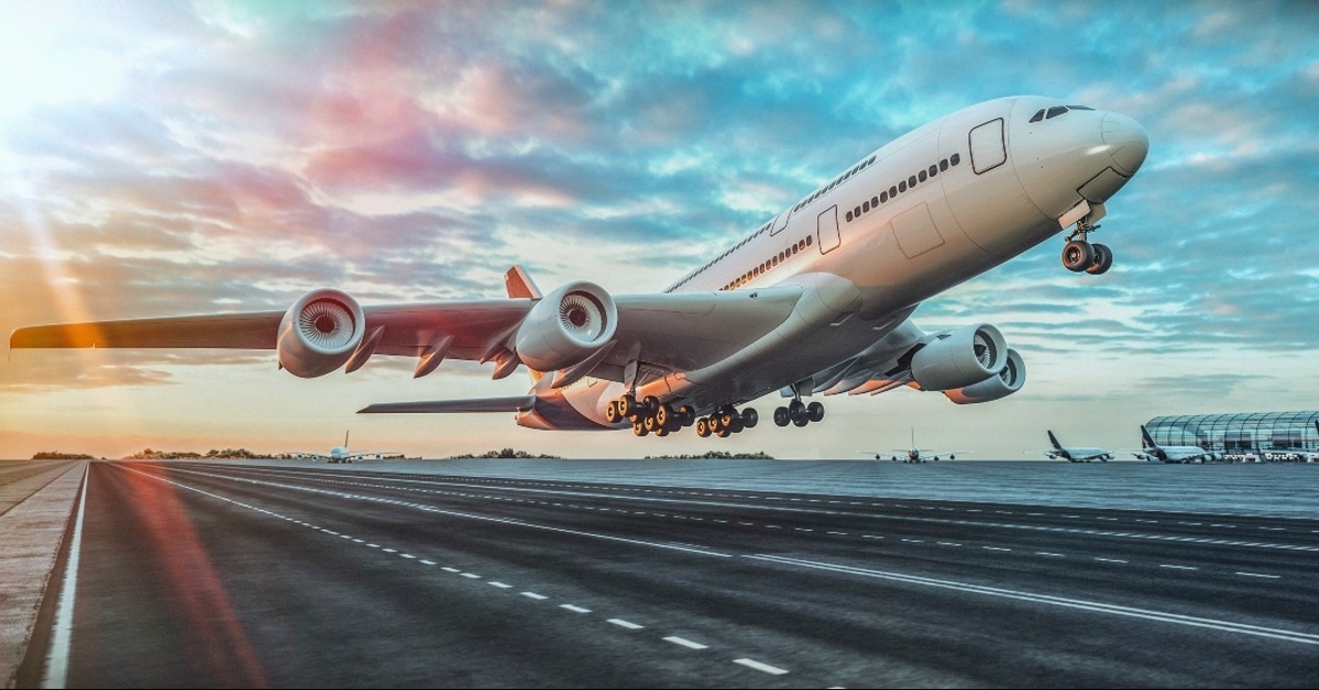 airplane taking off from the airport