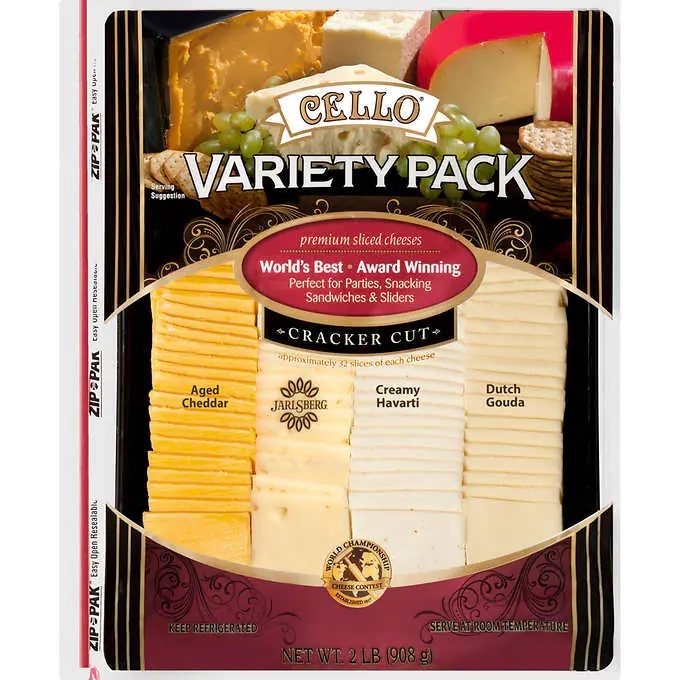 A variety package of cheese