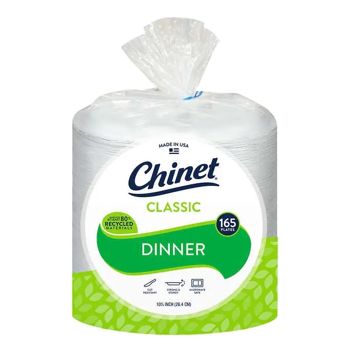 A package of Chinet dinner plates