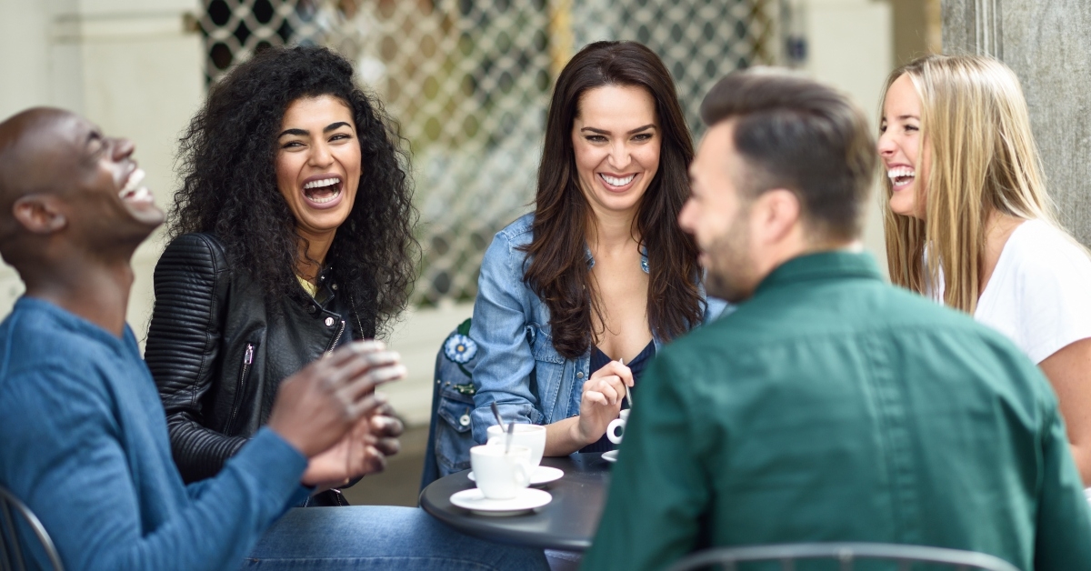 friends having a coffee together