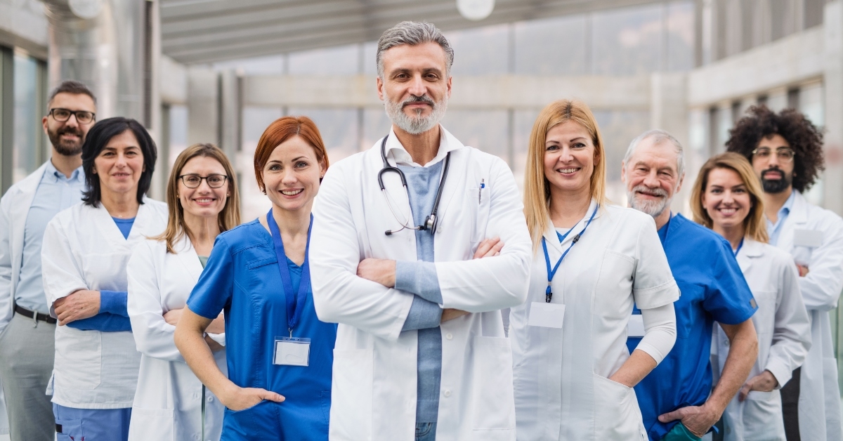 doctors standing in hospital on medical conference