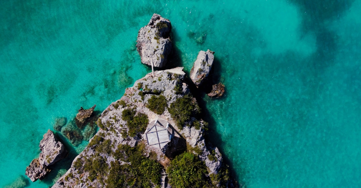 Rocky island in Turks and Caicos