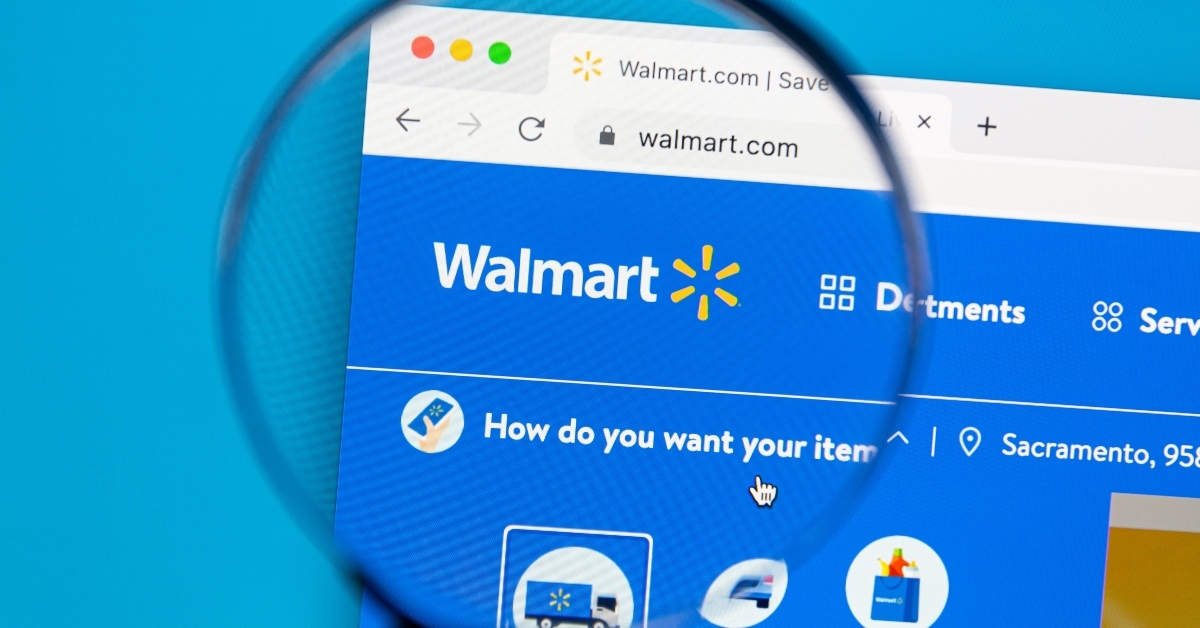 Walmart website on a computer screen