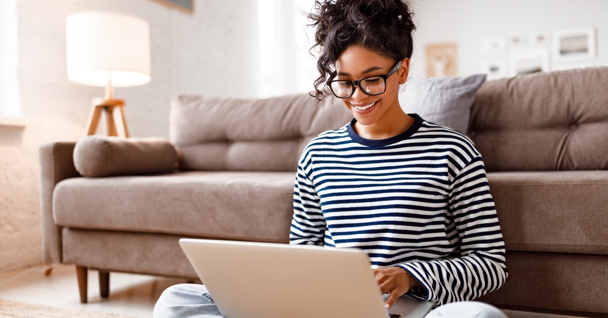 woman using laptop