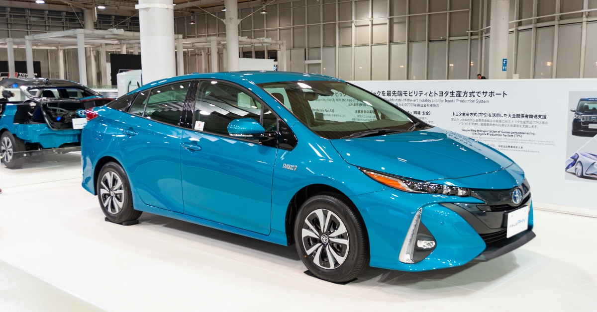 Blue Toyota Prius Plug-in Hybrid
