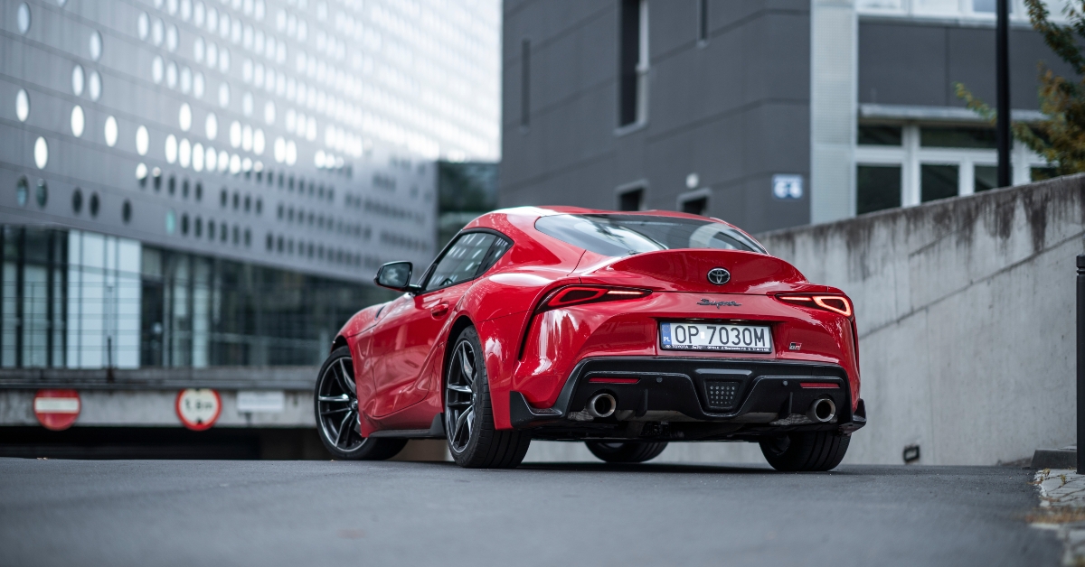 sports car in urban setting