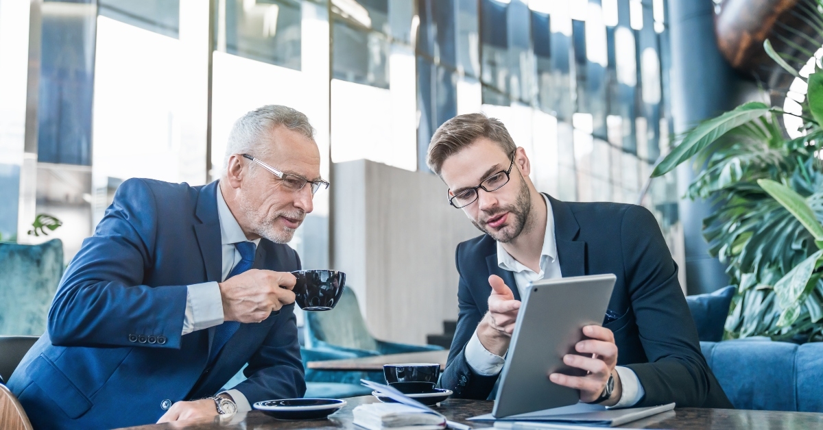 young businessman using digital tablet