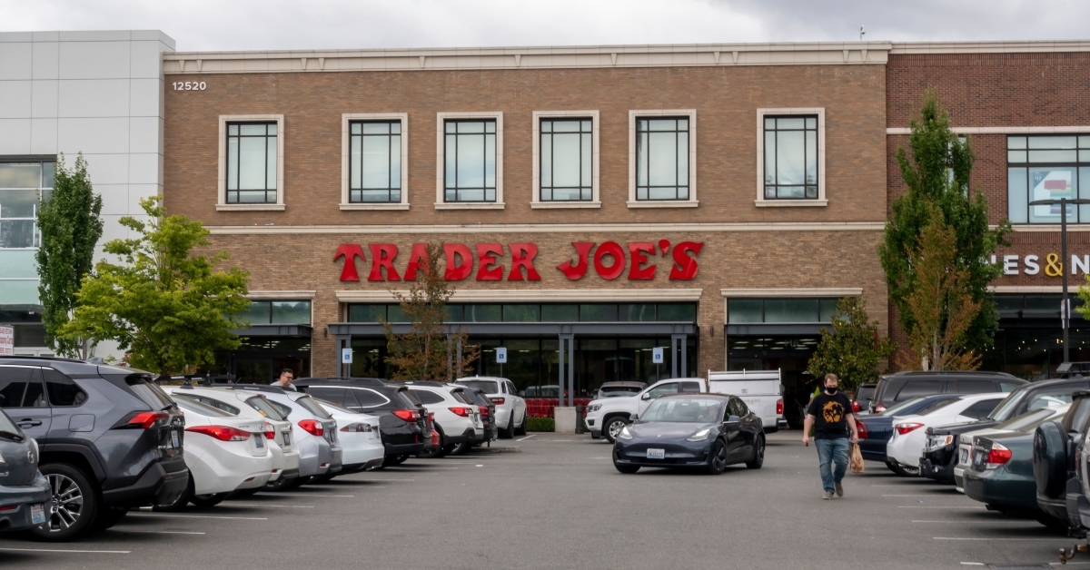 Trader Joe's grocery store on an overcast day