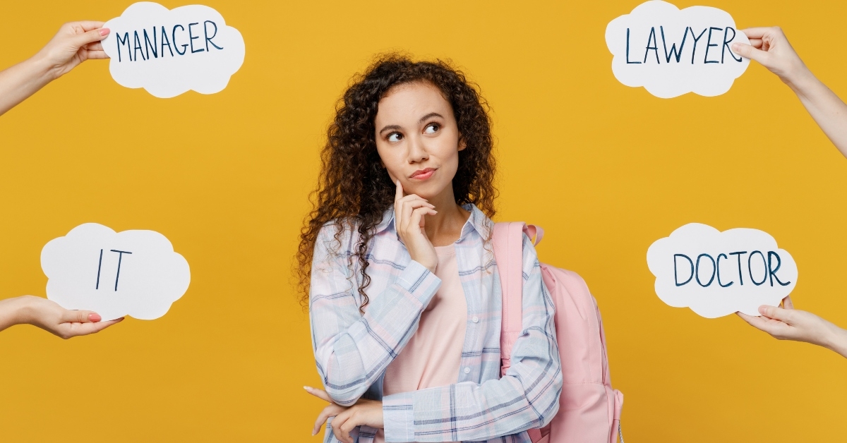 A woman thinking about jobs