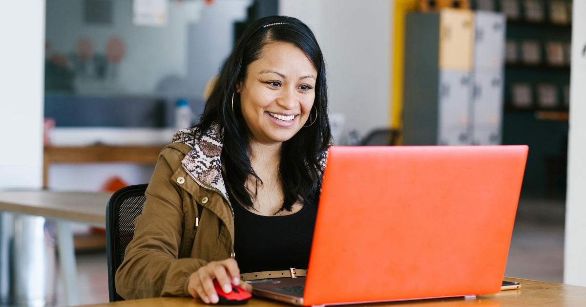 businesswoman working with computer at the office