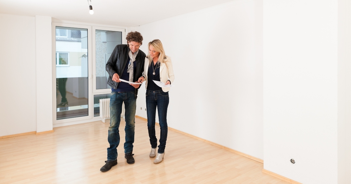 young couple looking for real estate