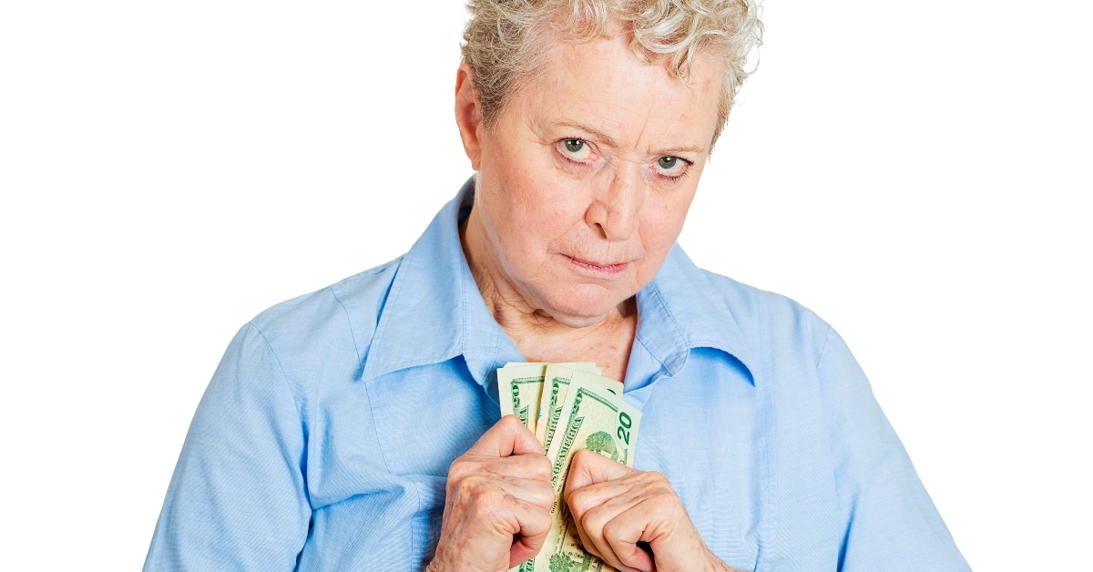 penny pinching older woman
