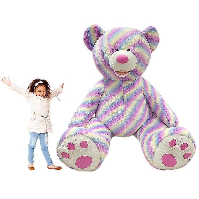 93-inch rainbow-striped stuffed bear Costco