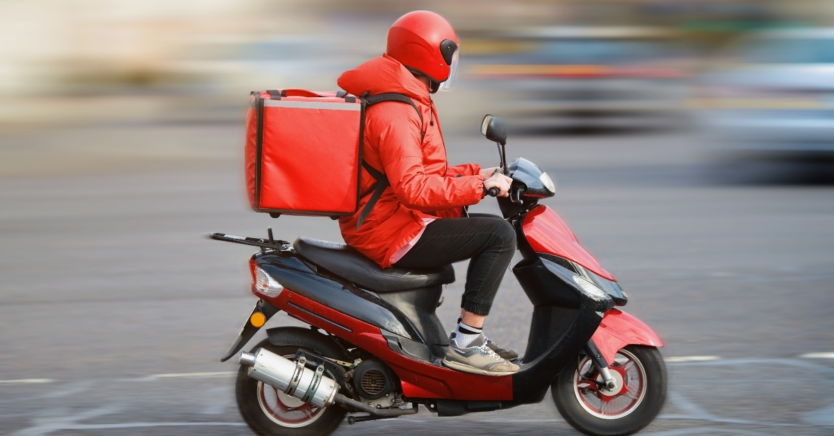 food delivery moto scooter driver