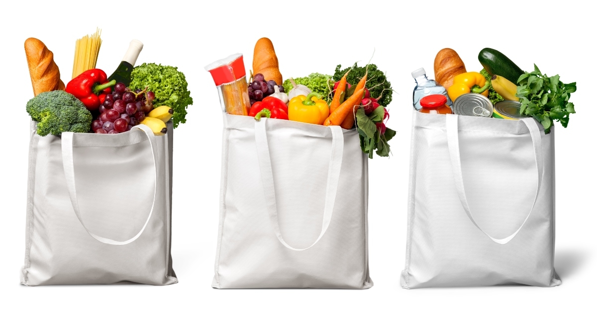 shopping bags with groceries