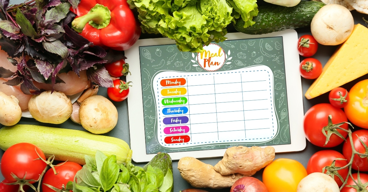 tablet computer with meal plan