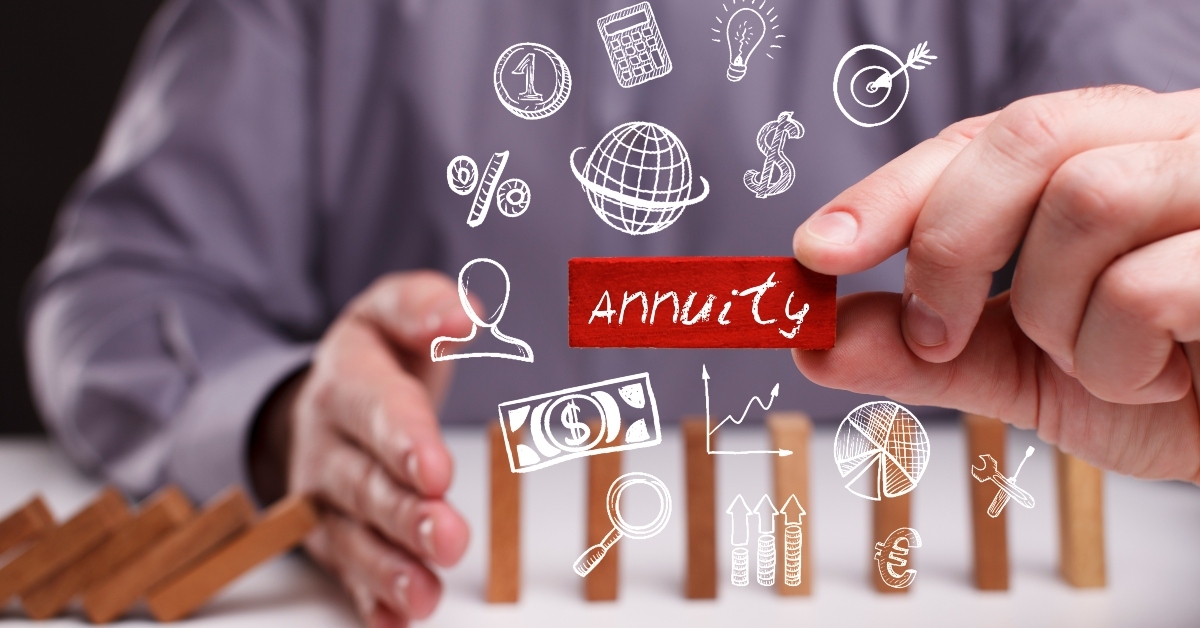 hand holding annuity sign networking concept