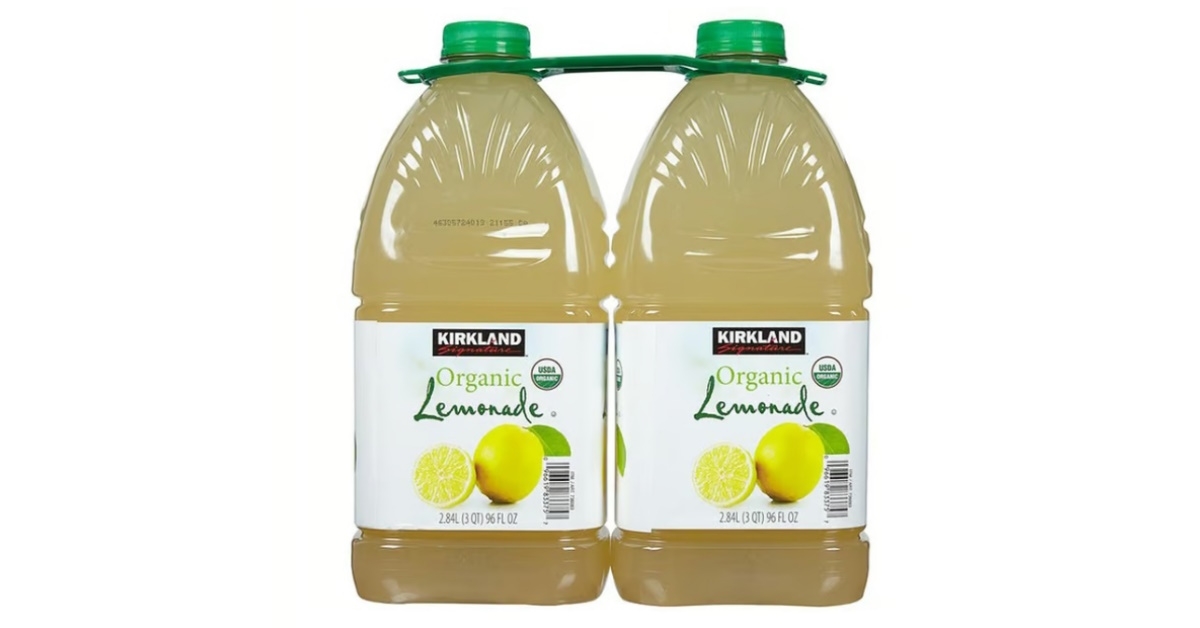 kirkland signature two large bottles of organic lemonade