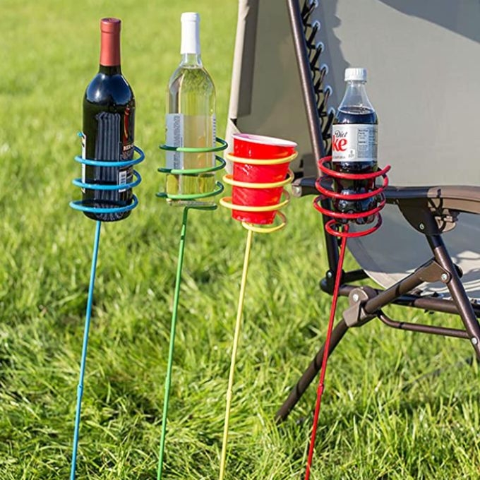 Sunnydaze outdoor yard drink holder stakes Amazon