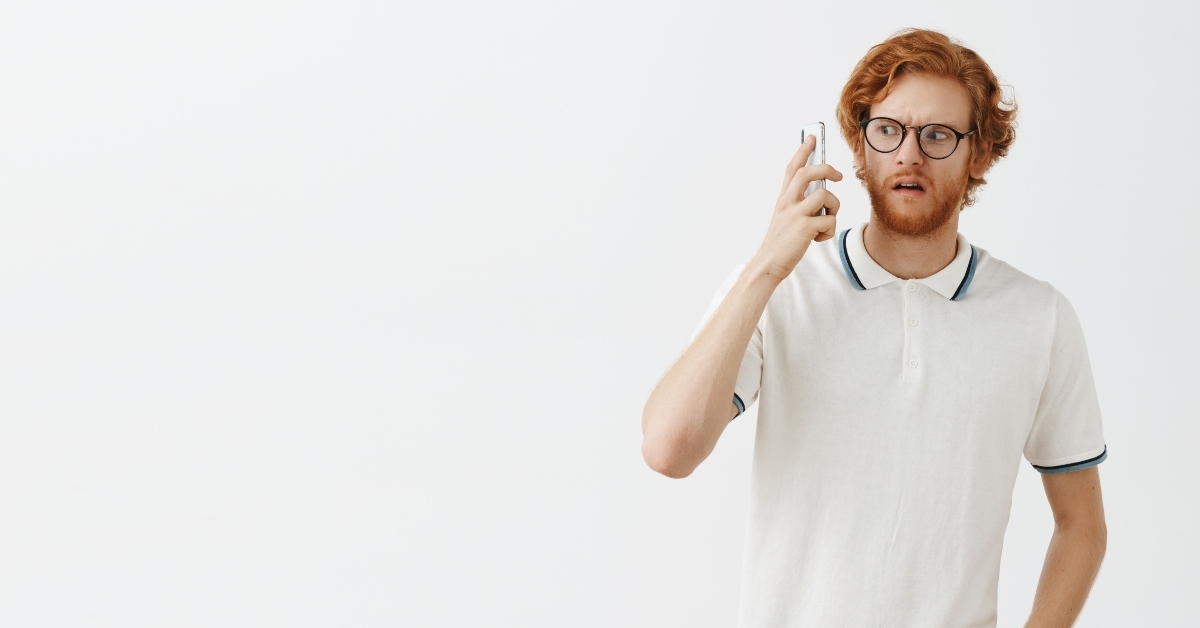 intensed man cannot understand who picked up phone