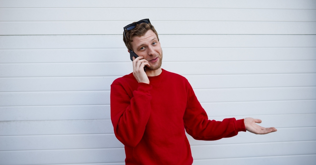 man talking on mobile phone