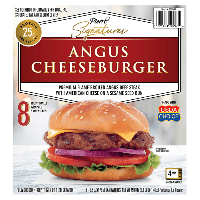 Costco Pierre Signatures Angus cheeseburger