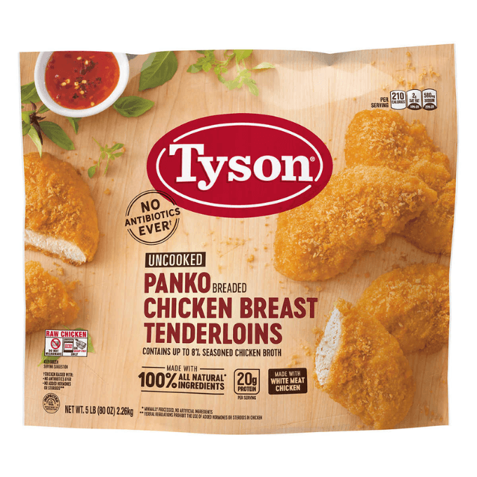 Costco Tyson panko breaded chicken breast tenderloins