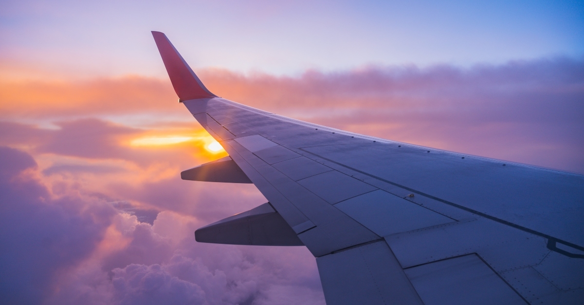 airplane flying view from inside aircraft