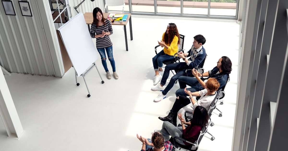 diverse creative team at modern office