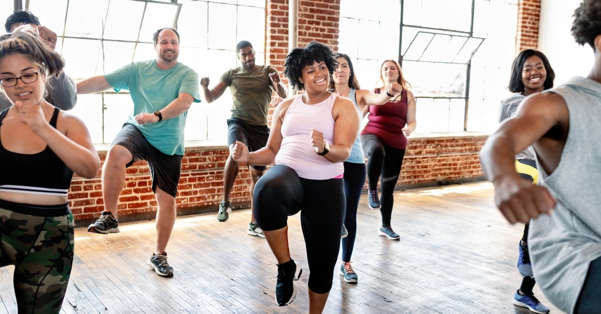 Zumba class at the gym