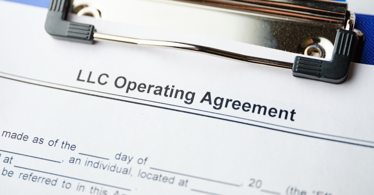 legal document llc operating agreement on paper