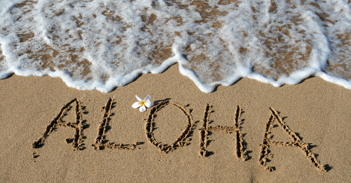 aloha in sand