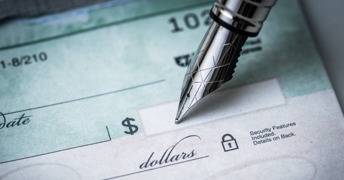 Signing a check