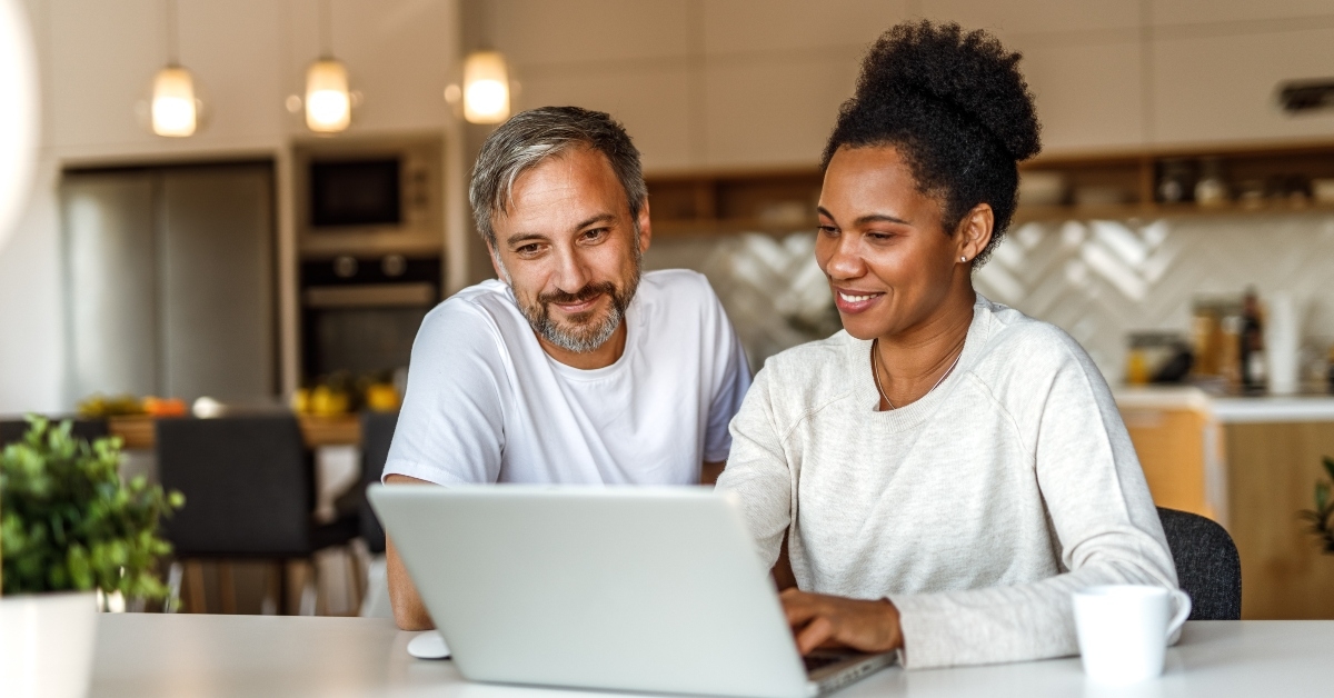 couple enjoying at home together